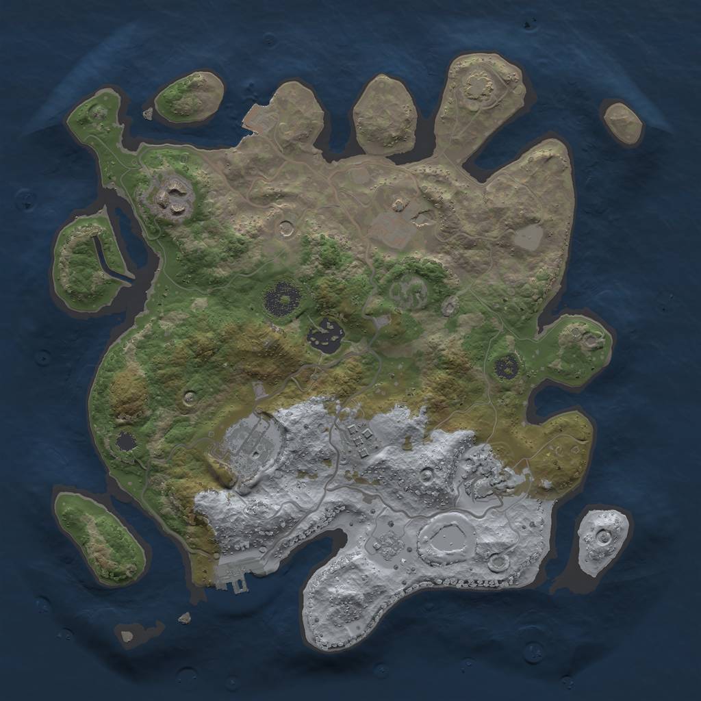 Rust Map: Procedural Map, Size: 3000, Seed: 132548, 13 Monuments