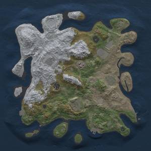 Thumbnail Rust Map: Procedural Map, Size: 3500, Seed: 1243474446, 15 Monuments