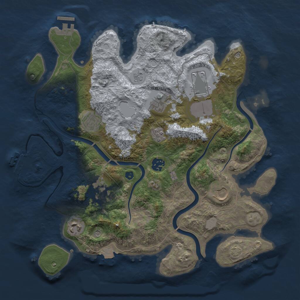 Rust Map: Procedural Map, Size: 3500, Seed: 1426471255, 14 Monuments