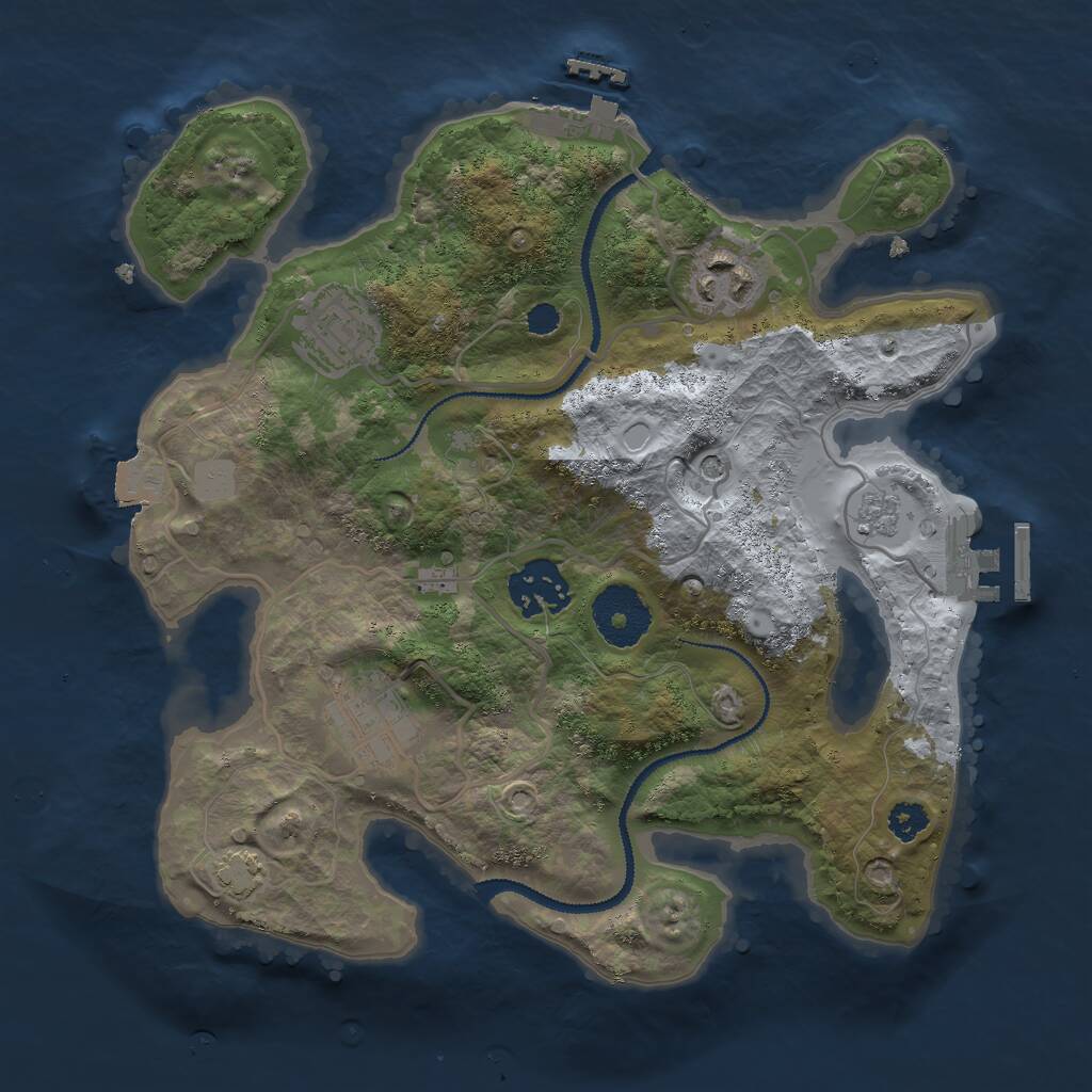Rust Map: Procedural Map, Size: 2800, Seed: 54333, 10 Monuments