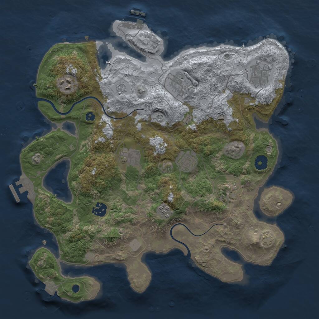 Rust Map: Procedural Map, Size: 3400, Seed: 10000, 14 Monuments