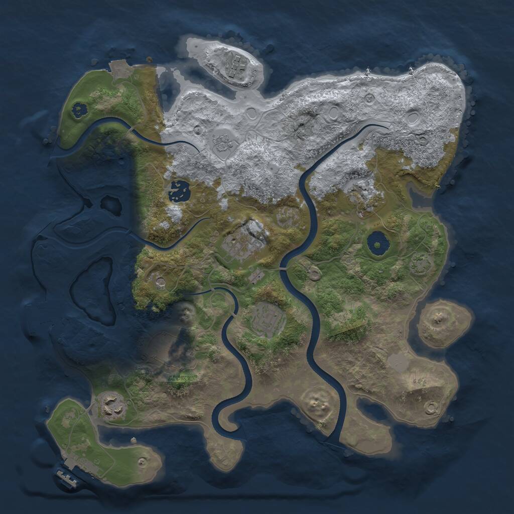 Rust Map: Procedural Map, Size: 3400, Seed: 10000, 13 Monuments