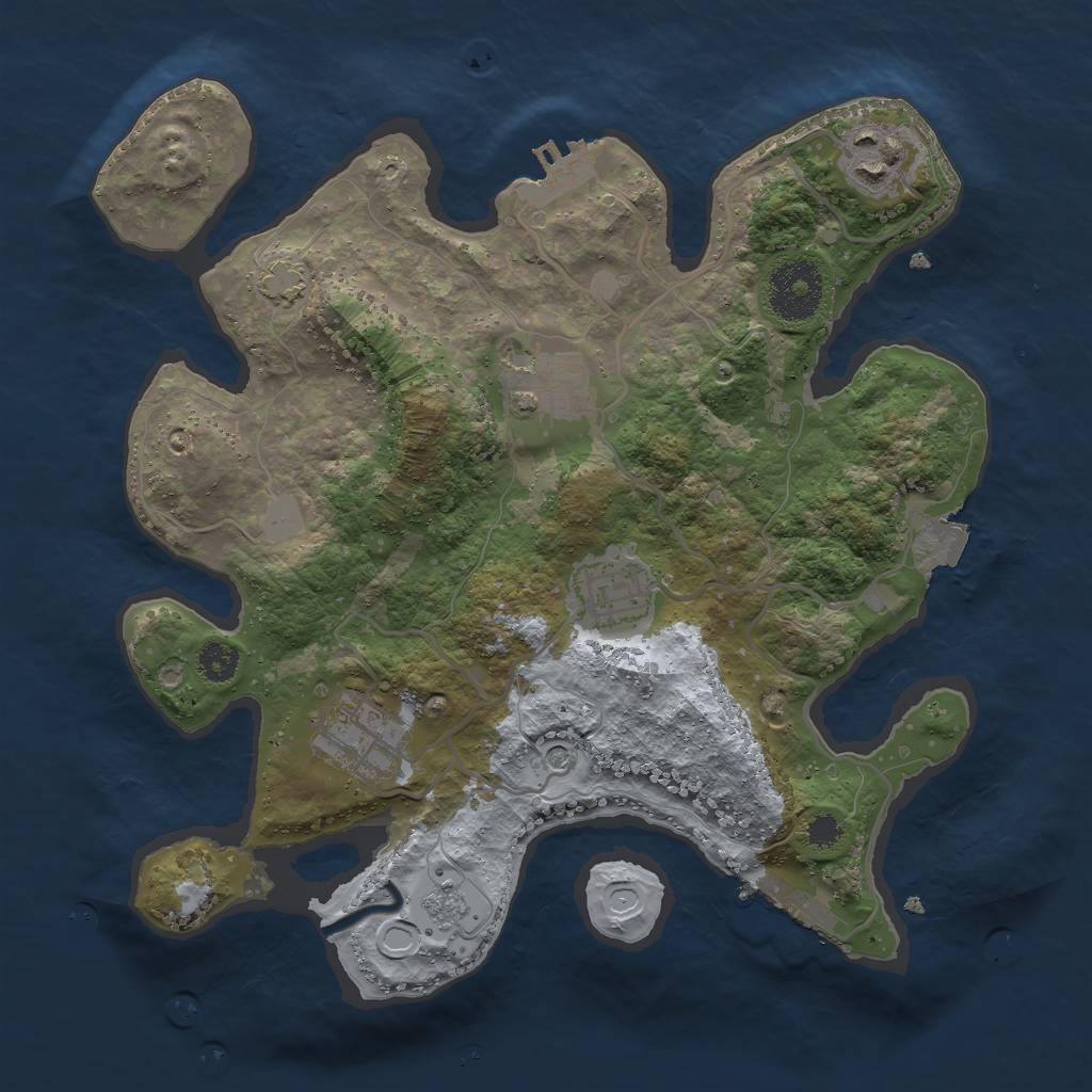 Rust Map: Procedural Map, Size: 2850, Seed: 1842424421, 12 Monuments