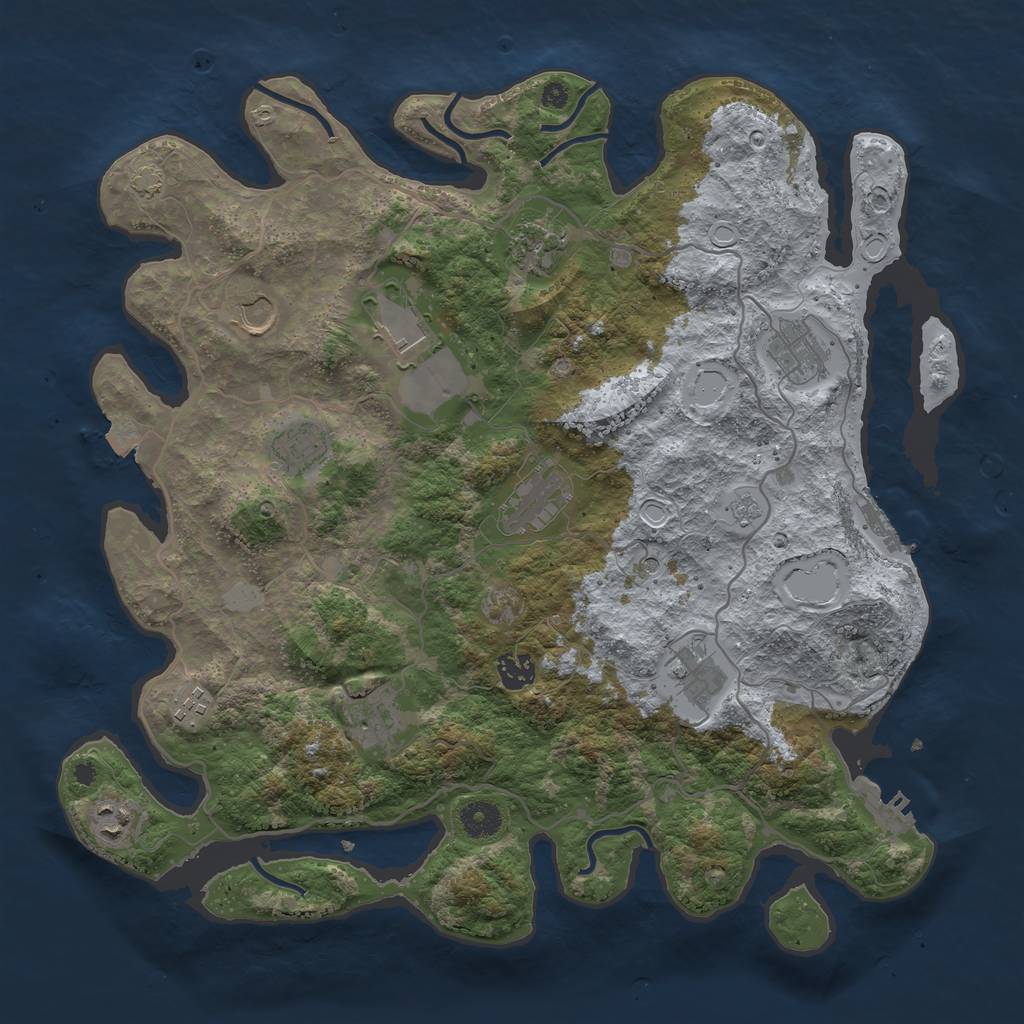 Rust Map: Procedural Map, Size: 4000, Seed: 60383662, 19 Monuments