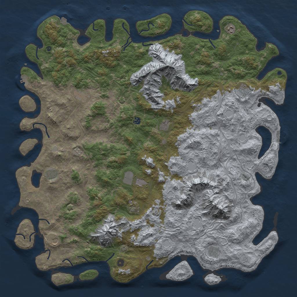 Rust Map: Procedural Map, Size: 6000, Seed: 11830293, 19 Monuments