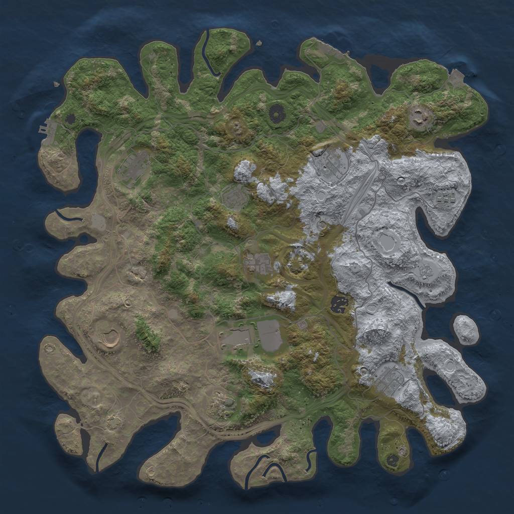 Rust Map: Procedural Map, Size: 4300, Seed: 1797572377, 19 Monuments