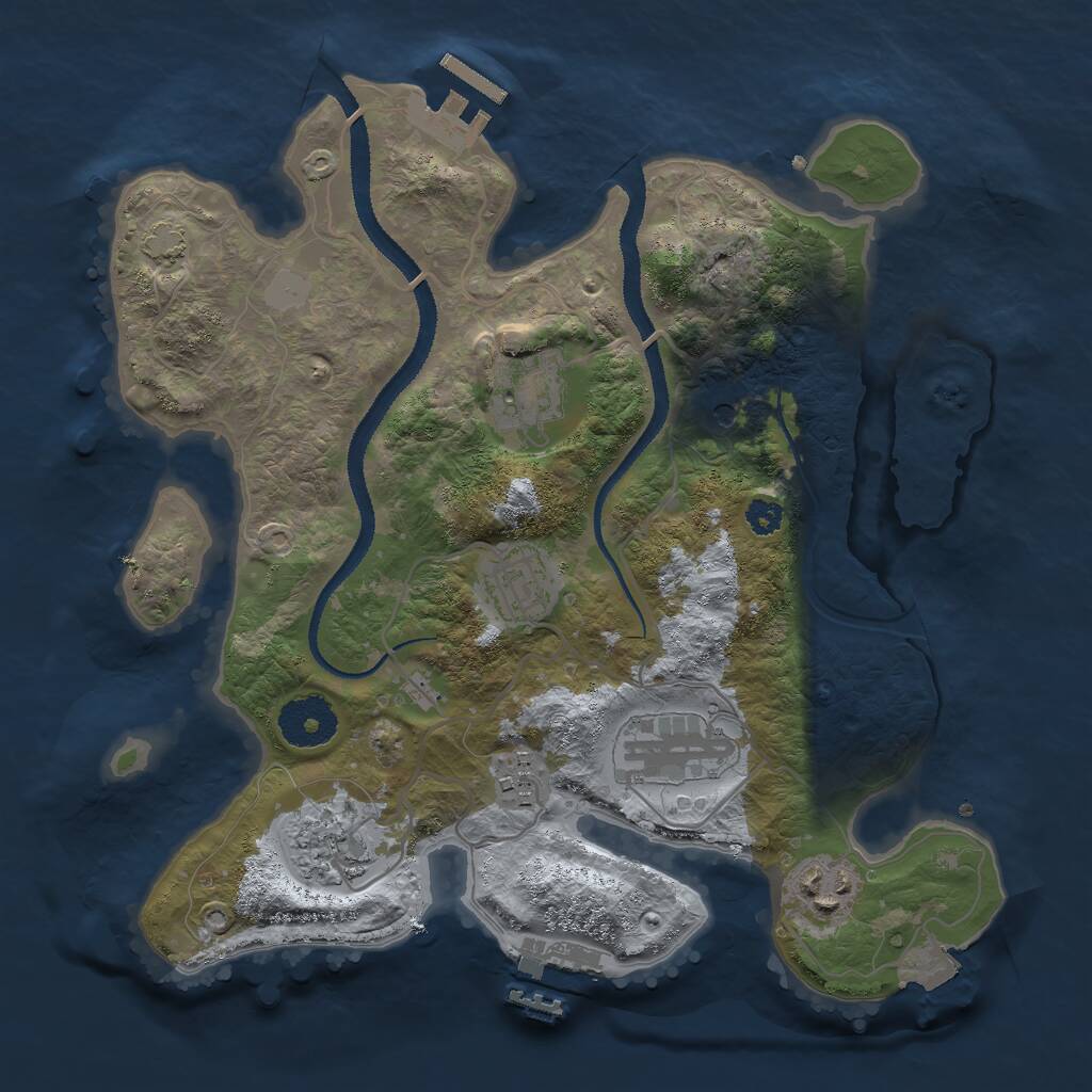 Rust Map: Procedural Map, Size: 3000, Seed: 20284, 11 Monuments