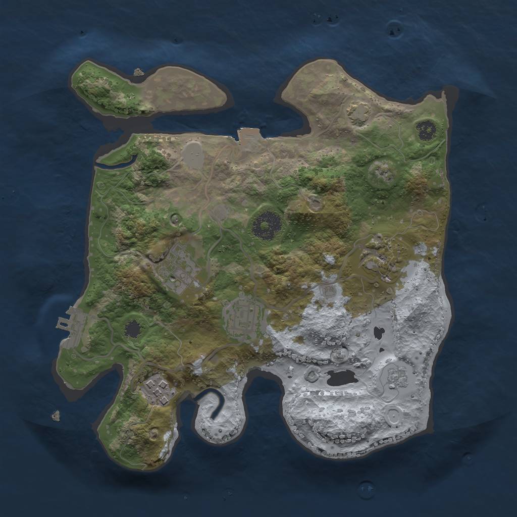 Rust Map: Procedural Map, Size: 2700, Seed: 235509509, 10 Monuments