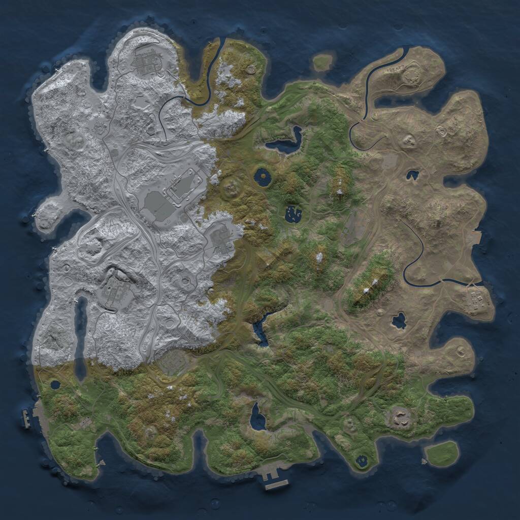 Rust Map: Procedural Map, Size: 4500, Seed: 1427543318, 15 Monuments