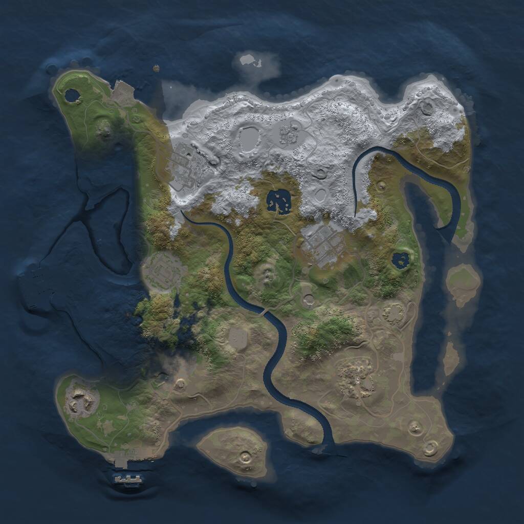 Rust Map: Procedural Map, Size: 3000, Seed: 999460428, 13 Monuments