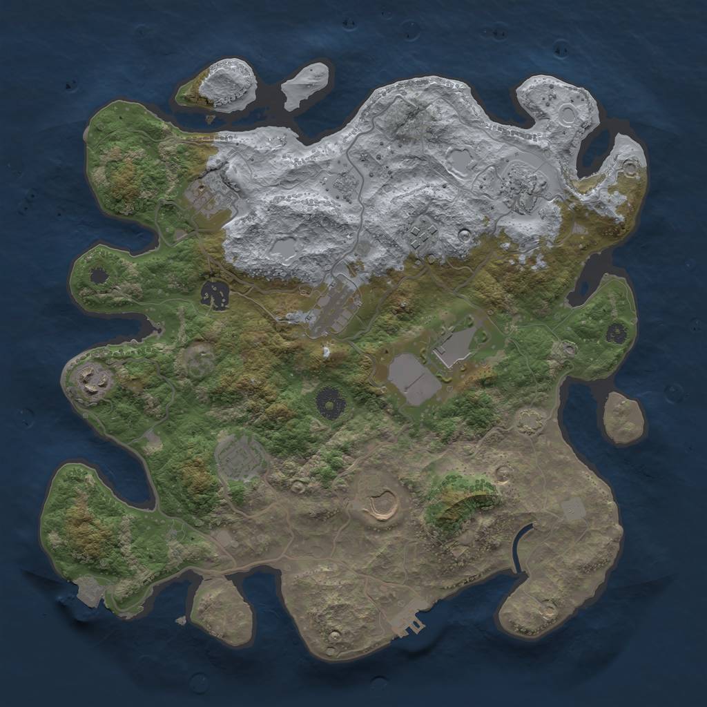 Rust Map: Procedural Map, Size: 3500, Seed: 1491732996, 15 Monuments