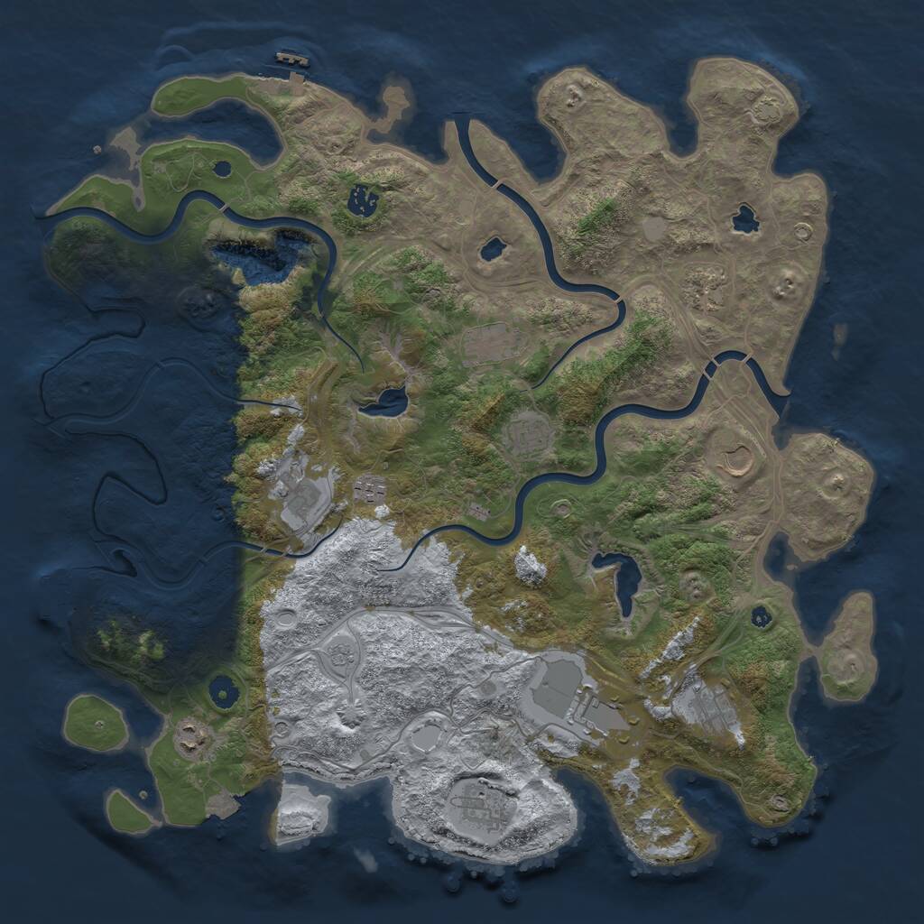 Rust Map: Procedural Map, Size: 4500, Seed: 1656921992, 17 Monuments