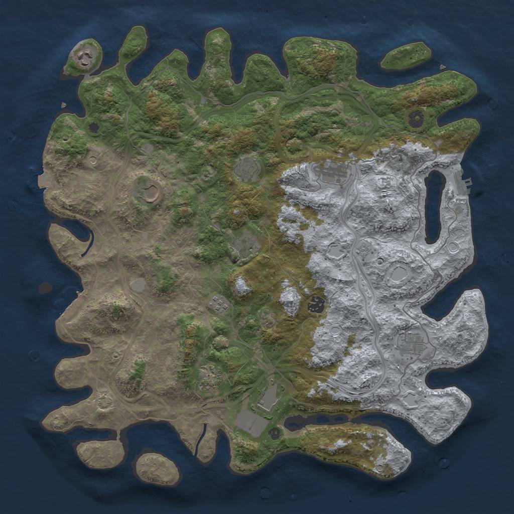 Rust Map: Procedural Map, Size: 4500, Seed: 150147945, 18 Monuments