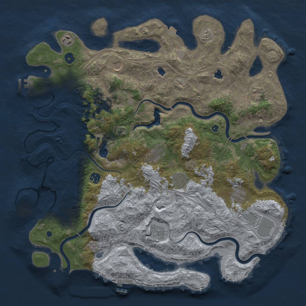 Rust Map: Procedural Map, Size: 4500, Seed: 82345782, 16 Monuments