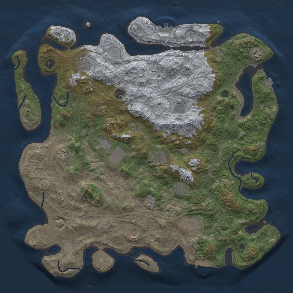 Rust Map: Procedural Map, Size: 4500, Seed: 991971960, 19 Monuments