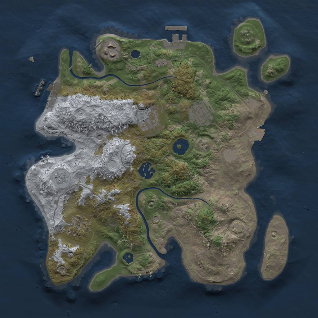 Rust Map: Procedural Map, Size: 3000, Seed: 29676, 11 Monuments