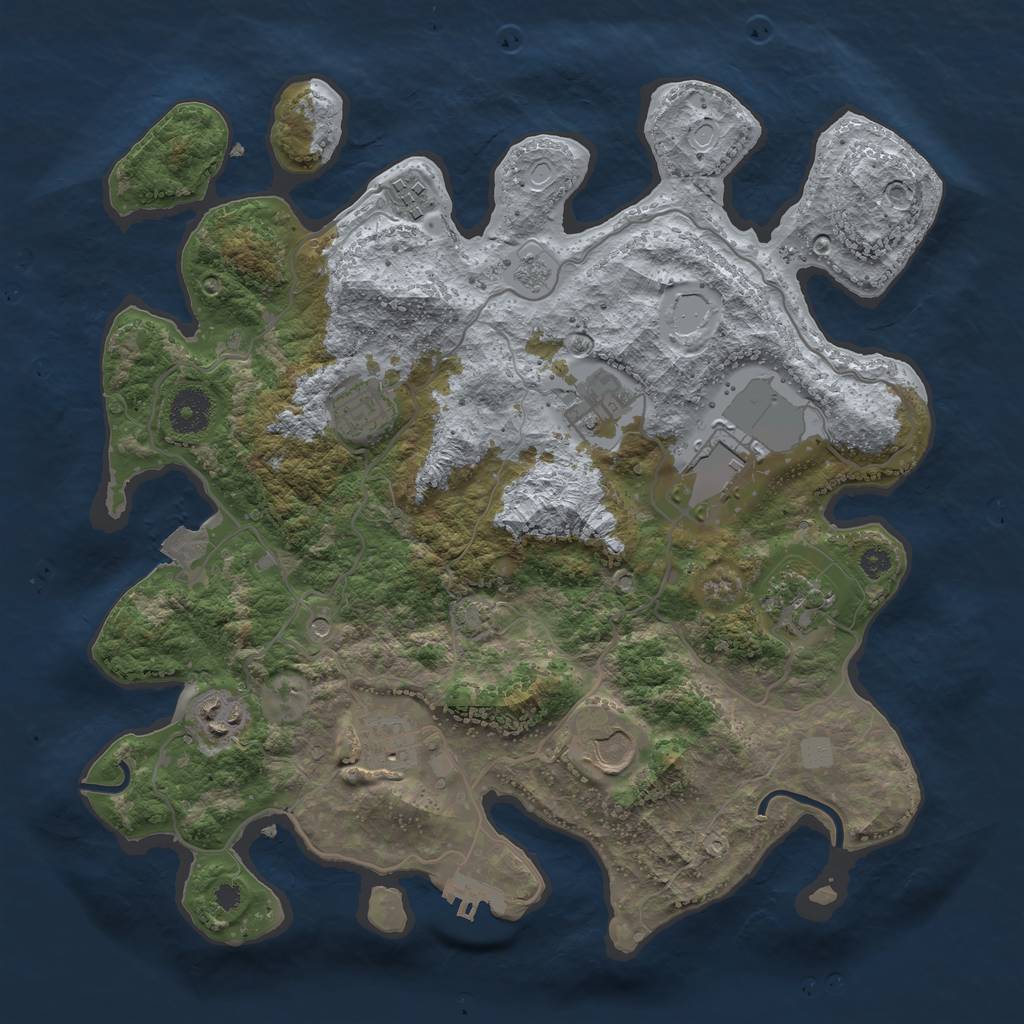 Rust Map: Procedural Map, Size: 3500, Seed: 2197415, 15 Monuments