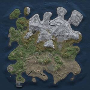 Thumbnail Rust Map: Procedural Map, Size: 3500, Seed: 2197415, 12 Monuments