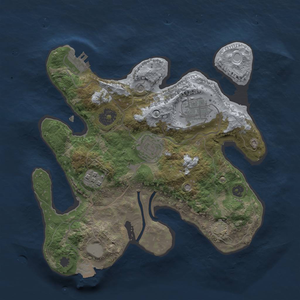 Rust Map: Procedural Map, Size: 2600, Seed: 3009, 9 Monuments