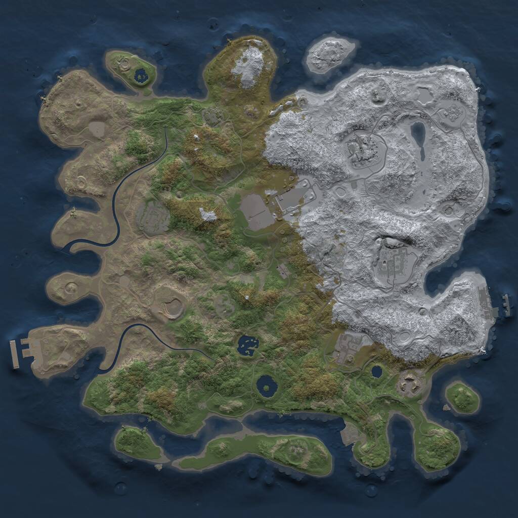 Rust Map: Procedural Map, Size: 3700, Seed: 1660311164, 14 Monuments