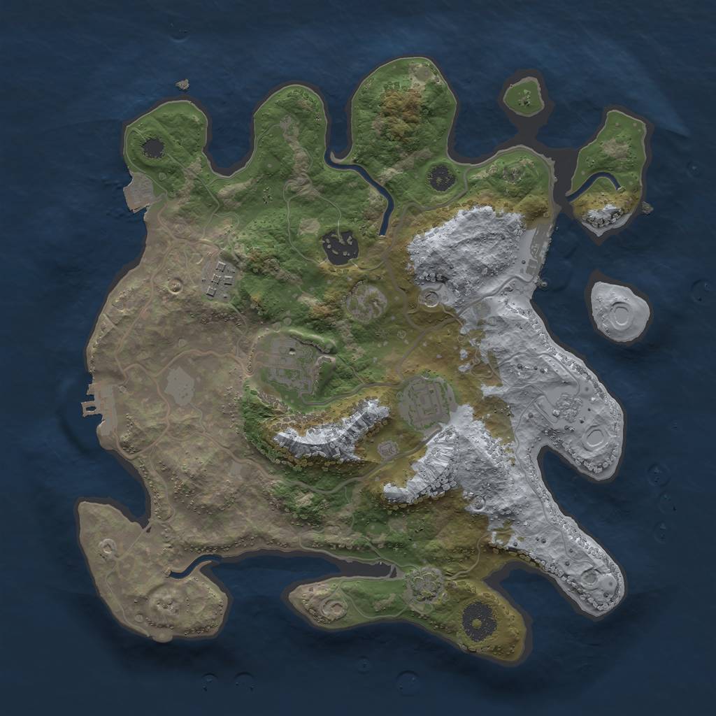Rust Map: Procedural Map, Size: 3000, Seed: 290846463, 12 Monuments