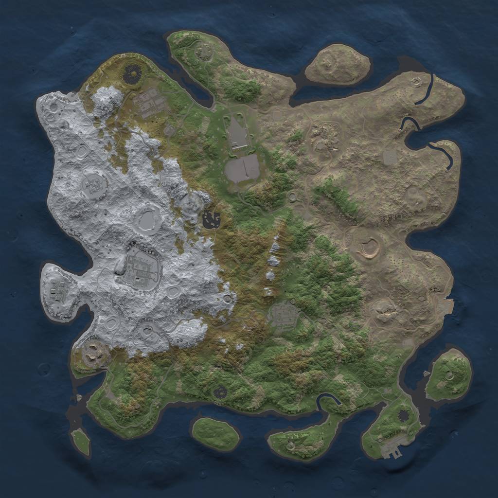 Rust Map: Procedural Map, Size: 3800, Seed: 87085887, 16 Monuments