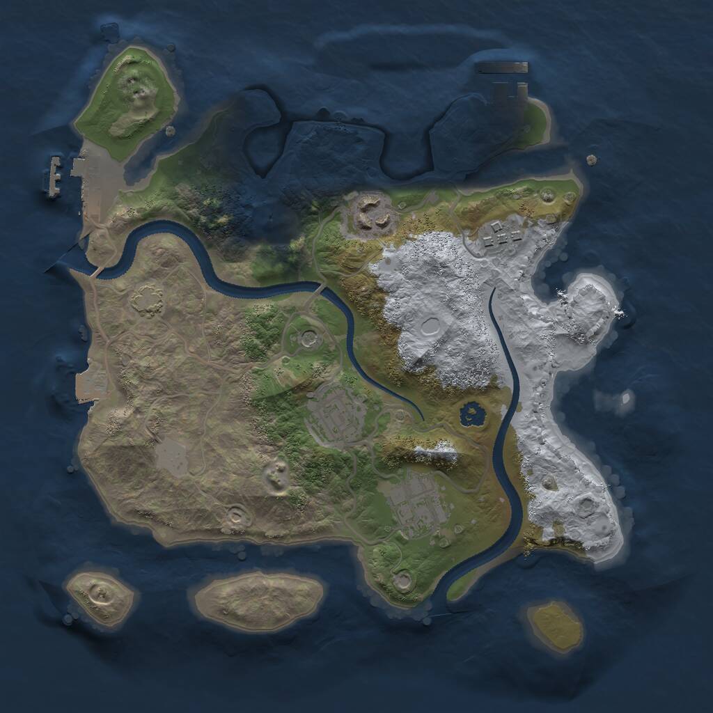 Rust Map: Procedural Map, Size: 2750, Seed: 12548967, 9 Monuments