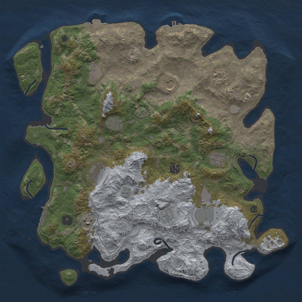 Rust Map: Procedural Map, Size: 4200, Seed: 933387362, 19 Monuments