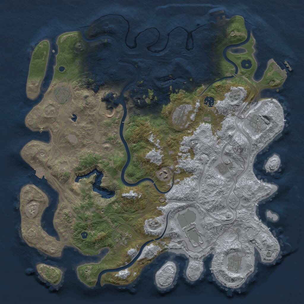 Rust Map: Procedural Map, Size: 4400, Seed: 92540330, 17 Monuments