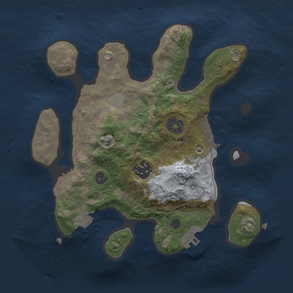 Rust Map: Procedural Map, Size: 2500, Seed: 12059310, 7 Monuments
