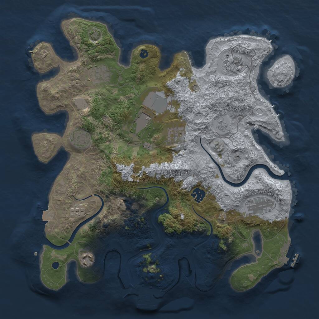 Rust Map: Procedural Map, Size: 3550, Seed: 62213408, 15 Monuments