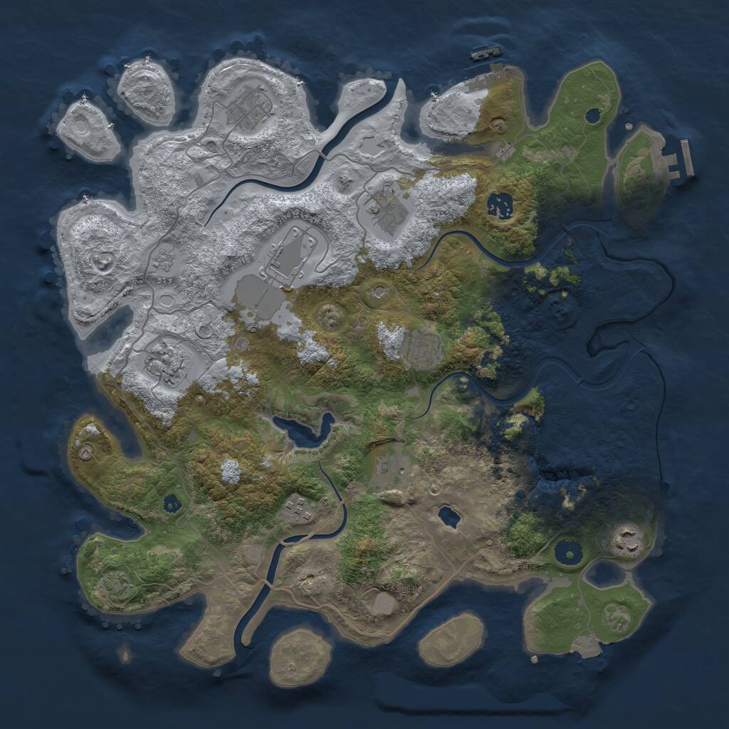 Rust Map: Procedural Map, Size: 4000, Seed: 2098907611, 15 Monuments