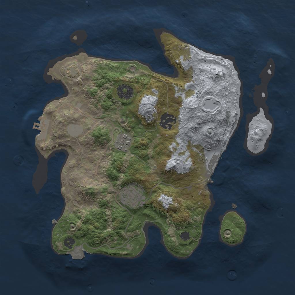 Rust Map: Procedural Map, Size: 2750, Seed: 80549971, 9 Monuments