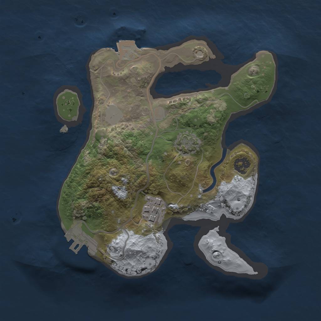 Rust Map: Procedural Map, Size: 2000, Seed: 9191, 6 Monuments