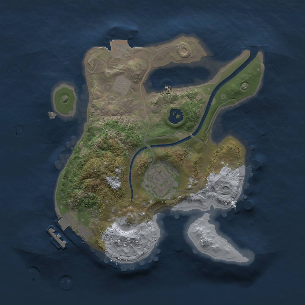 Rust Map: Procedural Map, Size: 2000, Seed: 9191, 3 Monuments