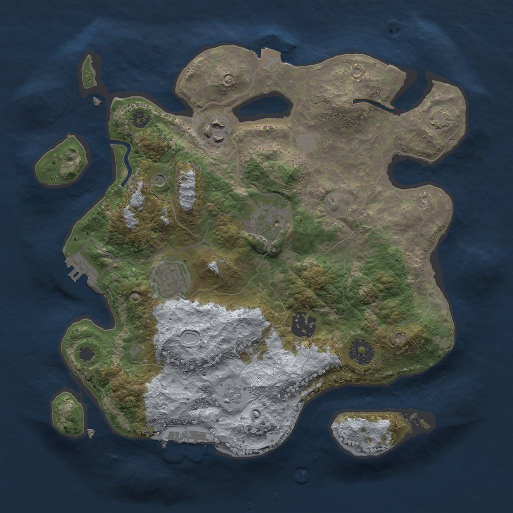 Rust Map: Procedural Map, Size: 3000, Seed: 5080, 12 Monuments