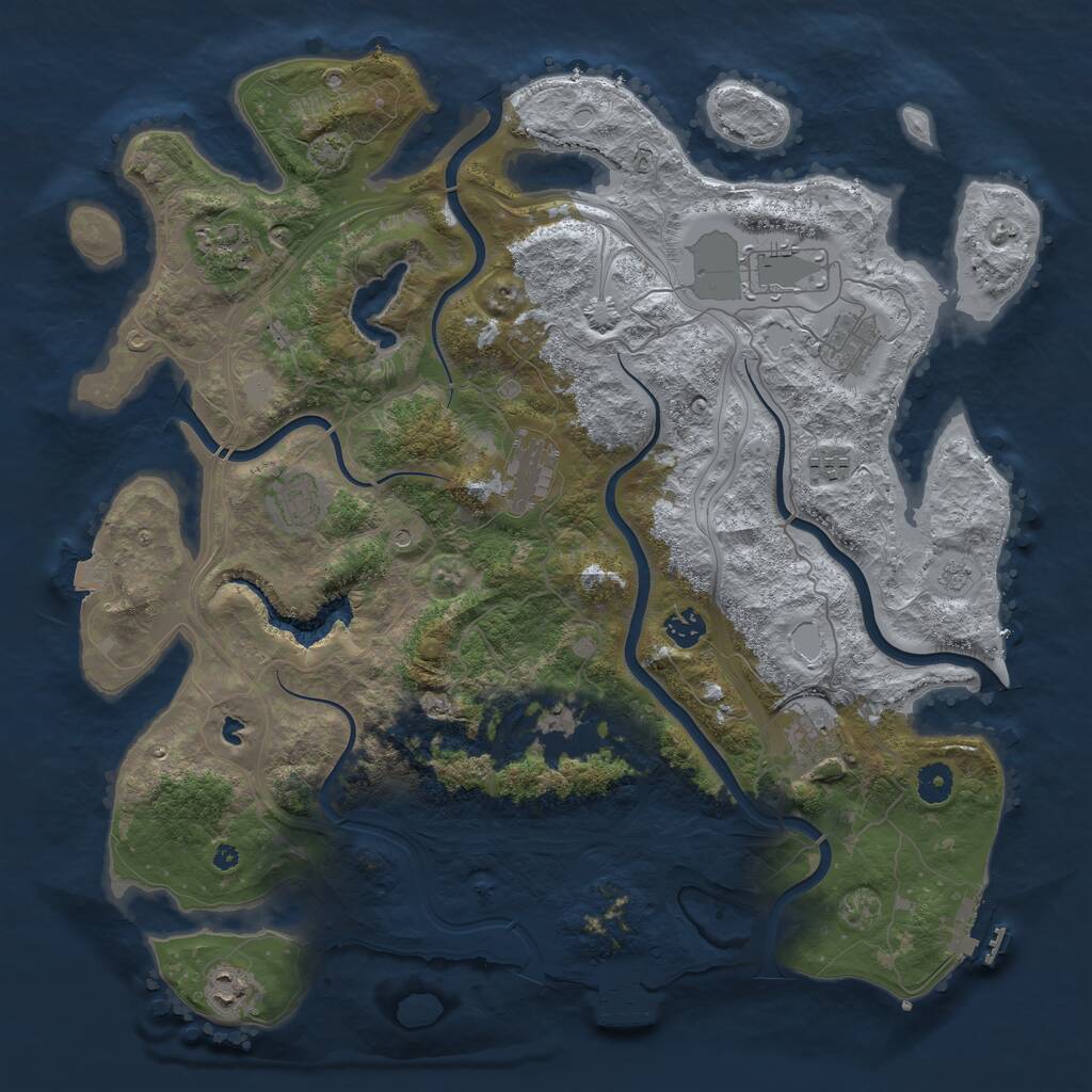 Rust Map: Procedural Map, Size: 4250, Seed: 29969, 16 Monuments