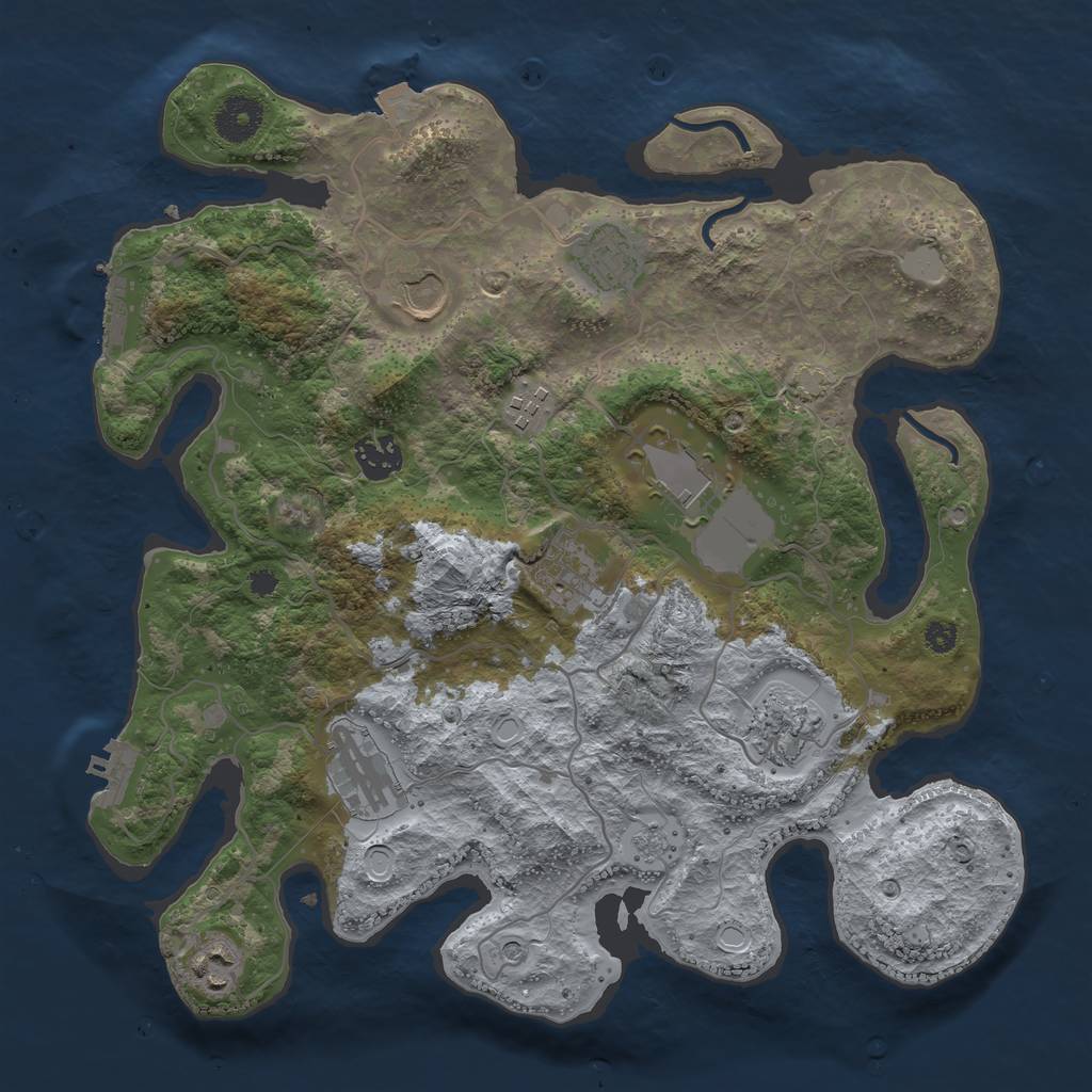 Rust Map: Procedural Map, Size: 3500, Seed: 13456824, 17 Monuments