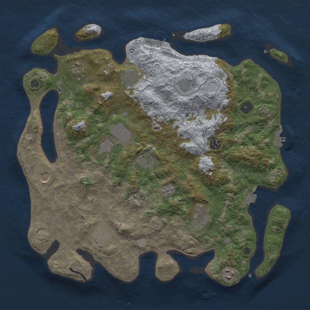Rust Map: Procedural Map, Size: 4000, Seed: 314716422, 18 Monuments