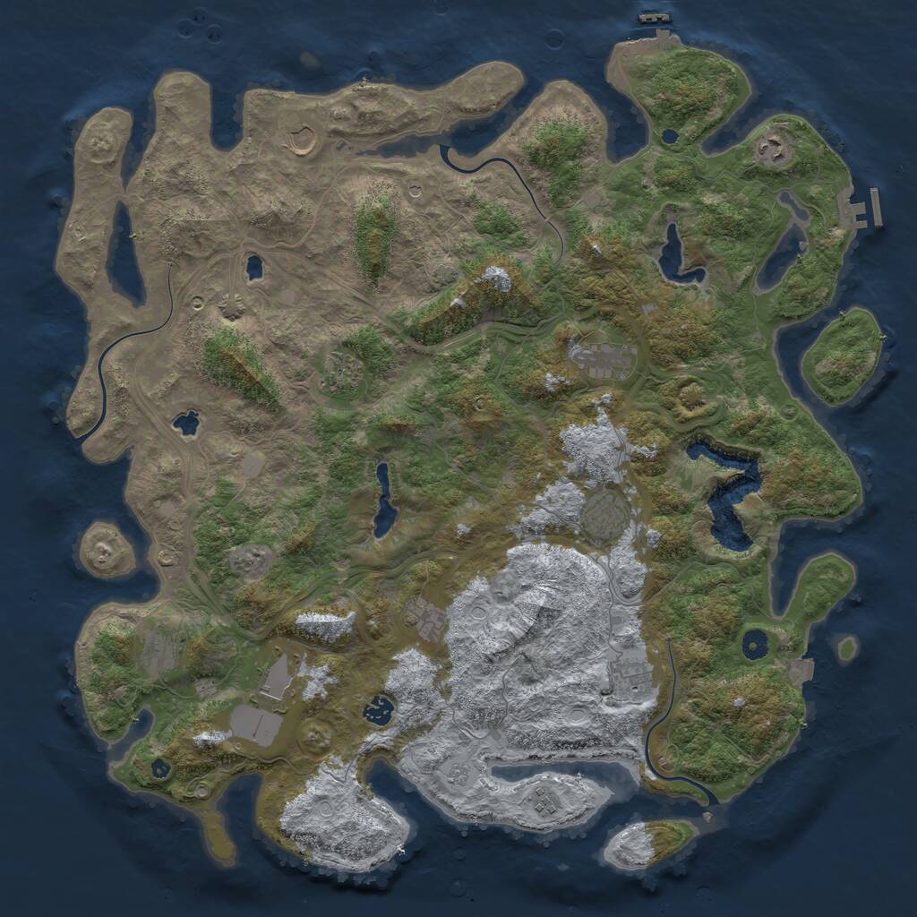 Rust Map: Procedural Map, Size: 4800, Seed: 2080986349, 17 Monuments