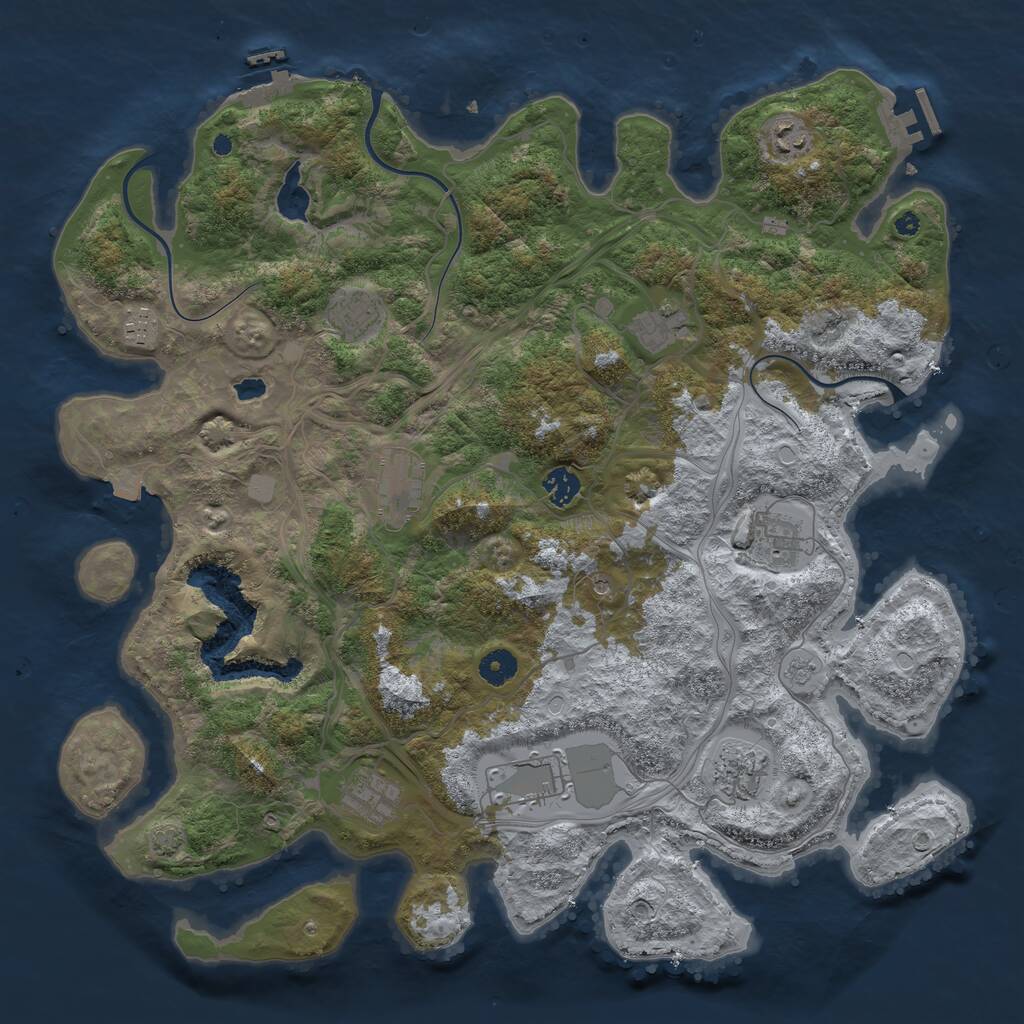 Rust Map: Procedural Map, Size: 4250, Seed: 1704409914, 16 Monuments