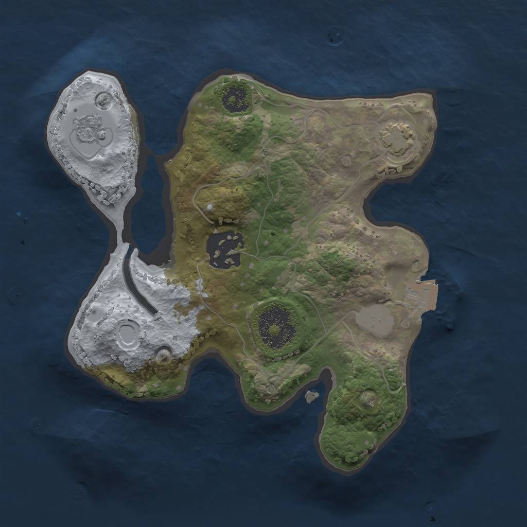 Rust Map: Procedural Map, Size: 2000, Seed: 58501685, 6 Monuments