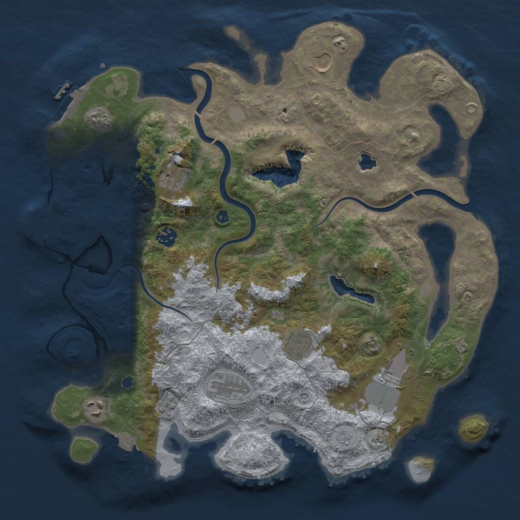 Rust Map: Procedural Map, Size: 4000, Seed: 865024032, 14 Monuments