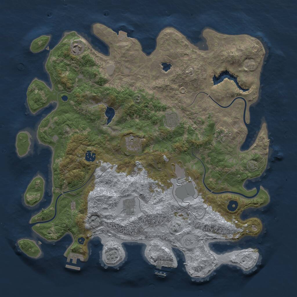 Rust Map: Procedural Map, Size: 4100, Seed: 2689, 14 Monuments