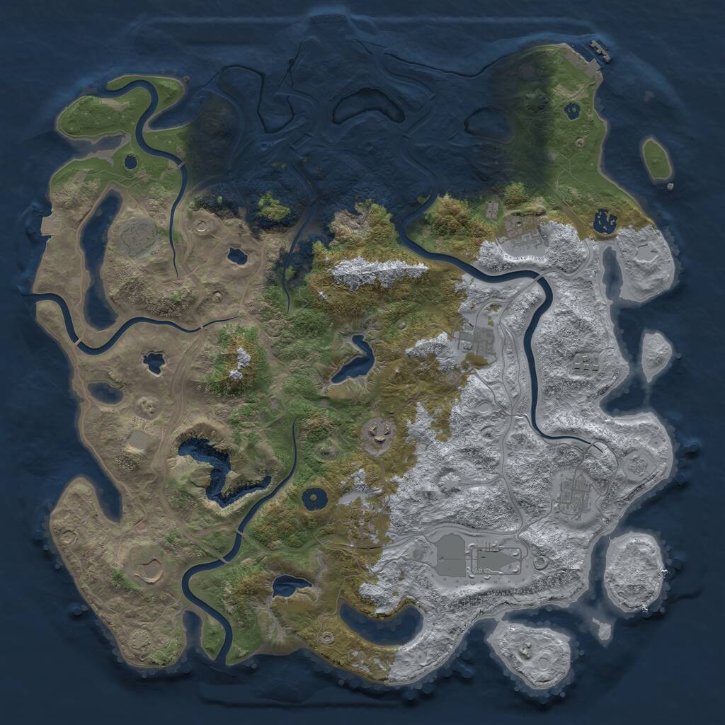 Rust Map: Procedural Map, Size: 4500, Seed: 897863492, 16 Monuments