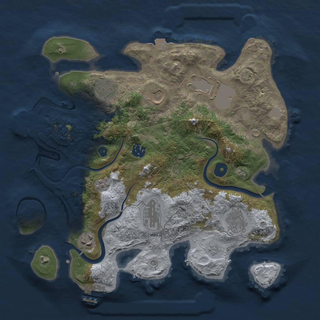 Rust Map: Procedural Map, Size: 3500, Seed: 56456474, 14 Monuments
