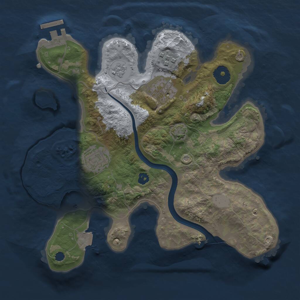 Rust Map: Procedural Map, Size: 2600, Seed: 767339241, 7 Monuments