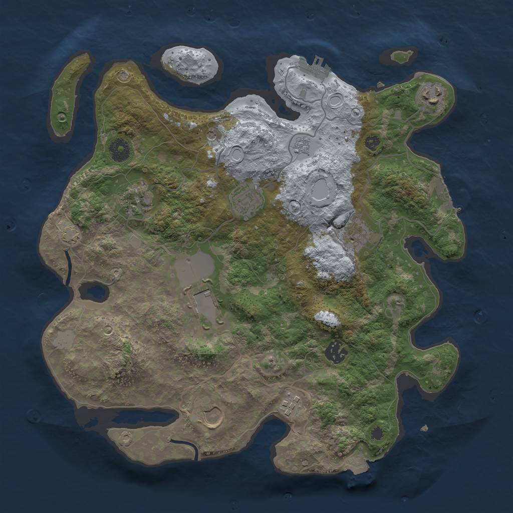 Rust Map: Procedural Map, Size: 3500, Seed: 871056458, 16 Monuments