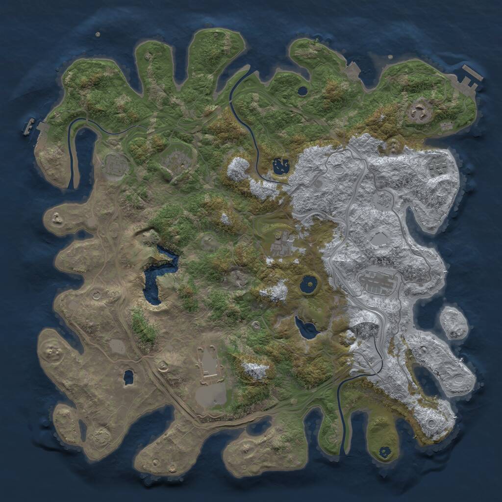 Rust Map: Procedural Map, Size: 4320, Seed: 1797572377, 14 Monuments