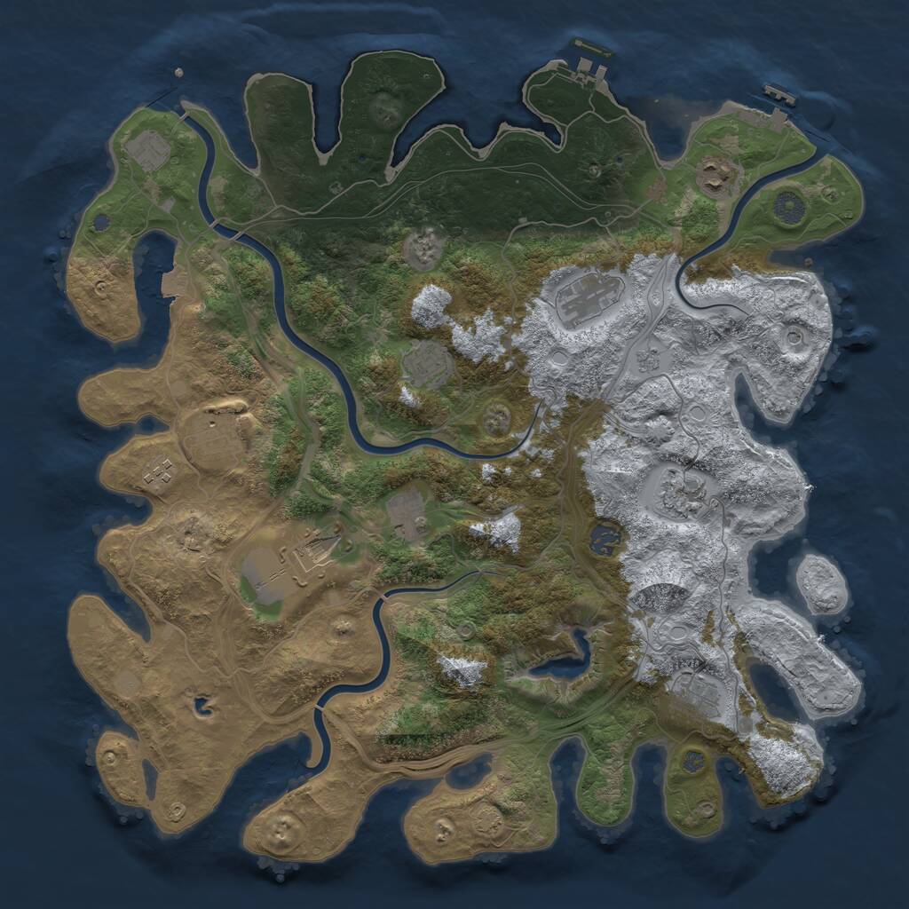 Rust Map: Procedural Map, Size: 4320, Seed: 1797572377, 18 Monuments